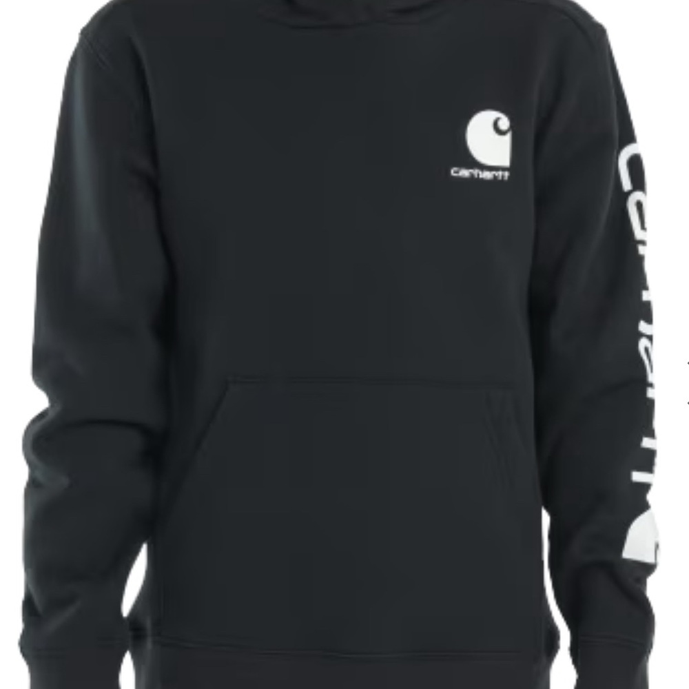 Carhartt Graphic Hooded Long-Sleeve Hoodie for Boys - Caviar Black - M